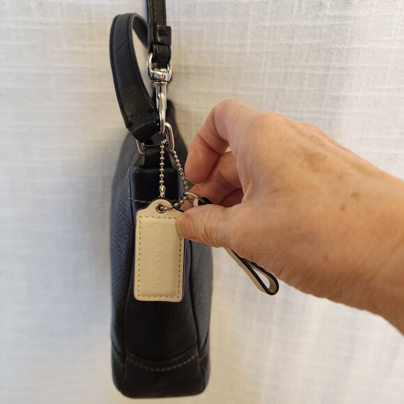 Coach Park Leather Mini Duffle Blk Pebbled Cross Body & Shorter Handle Bag A303 - Picture 8 of 15